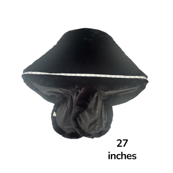 Caracilia Black Faux Fur Wrap Shawl  | Old Hollywood Glam | Winter Wedding & For - Picture 7 of 7